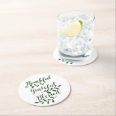 感謝賛美心の濃いモダン緑 ラウンドペーパーコースター (インサイチュ)