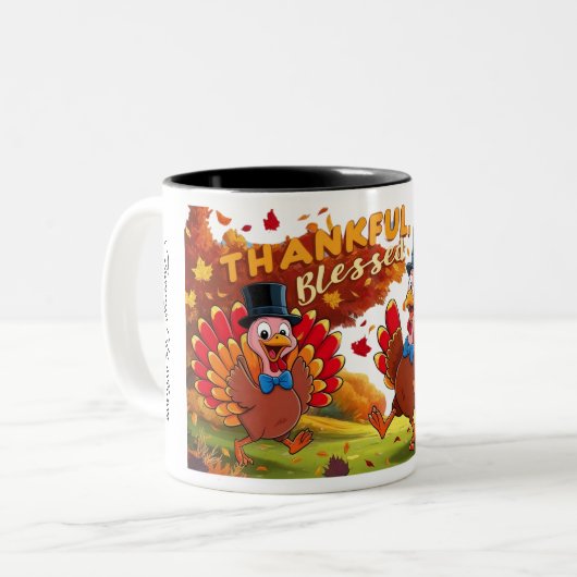 感謝賛美心持ち幸せ ツートーンマグカップ (正面左)