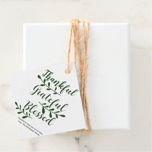 感謝賛美心濃いパーソナライズされた緑 フェイバータグ (インサイチュ)