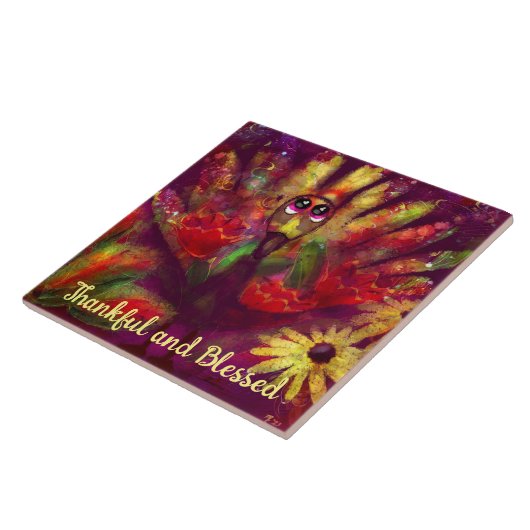 感謝賛美感謝祭トルコフローラ赤 タイル (側面)