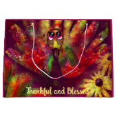 感謝賛美感謝祭トルコフローラ赤 ラージペーパーバッグ (正面)