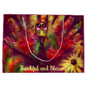 感謝賛美感謝祭トルコフローラ赤 ラージペーパーバッグ (裏面)