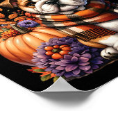 感謝賛美英国ブルドッグ秋Y ポスター (角)