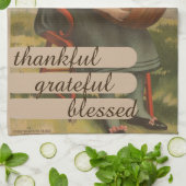 感謝賛美 | カボチャの少女 キッチンタオル (折り畳み)