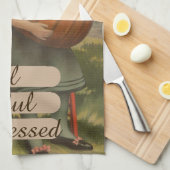 感謝賛美 | カボチャの少女 キッチンタオル (四つ折り)