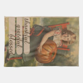 感謝賛美 | カボチャの少女 キッチンタオル (横)