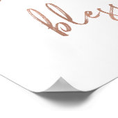 感謝賛美 |バラフェイク金ゴールドスクリプト ポスター (角)