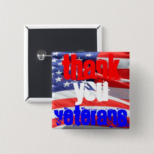 感謝退役軍人愛の尊敬の感謝 缶バッジ (正面&裏面)