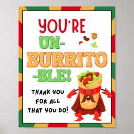 感謝週間のサイン、スタッフの感謝記号 –  ポスター