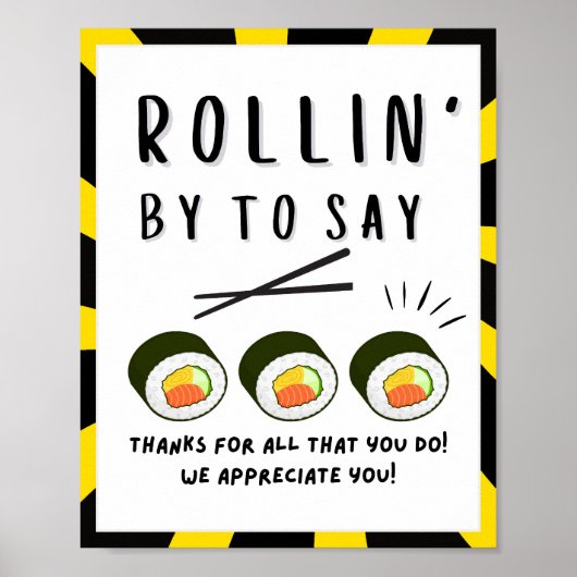 感謝週間のサイン、スタッフの感謝記号 –  ポスター (正面)