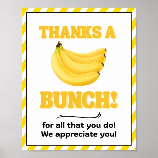 感謝週間のサイン、スタッフの感謝記号 –  ポスター (正面)