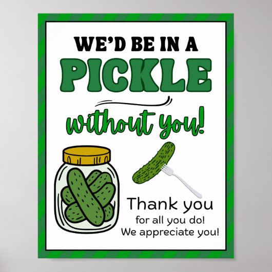 感謝週間のサイン、スタッフの感謝記号 –  ポスター (正面)