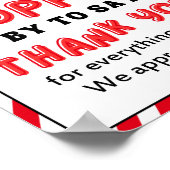 感謝週間のサイン、スタッフの感謝記号 –  ポスター (角)