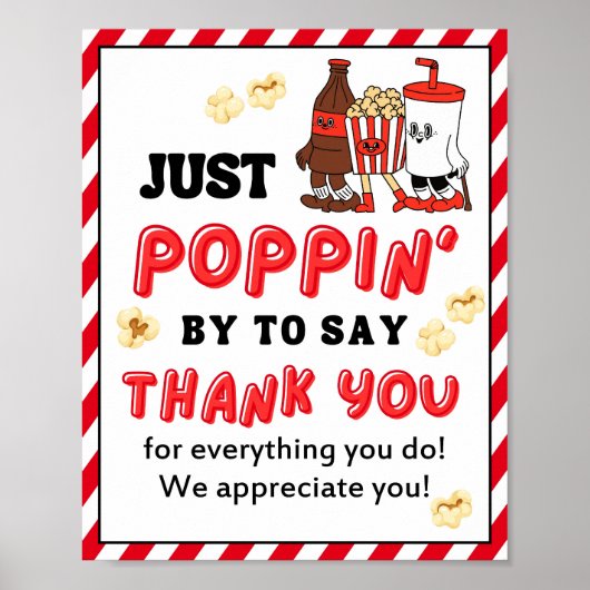 感謝週間のサイン、スタッフの感謝記号 –  ポスター (正面)