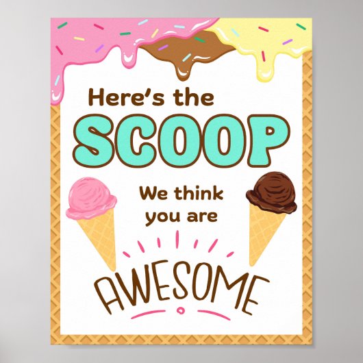 感謝週間のサイン、スタッフの感謝記号 –  ポスター (正面)