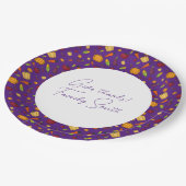 感謝野菜のパターン紫のカスタム ペーパープレート (アングル)