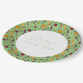 感謝野菜パターングリーンカスタム ペーパープレート (アングル)