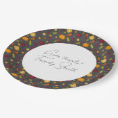 感謝野菜パターングレーカスタム ペーパープレート (アングル)