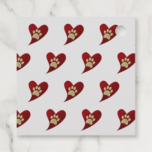 感謝金ゴールドポープリント赤いハート評価 フェイバータグ (裏面)