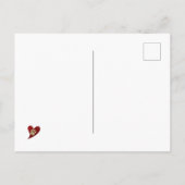 感謝金ゴールドポープリント赤いハート評価 ポストカード (裏面)