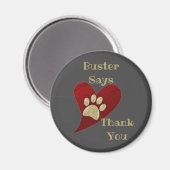 感謝金ゴールドポープリント赤いハート評価 マグネット (正面/裏面)