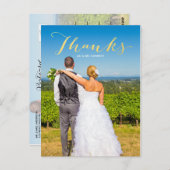 感謝金ゴールド | 写真結婚の感謝はがき ポストカード (正面/裏面)