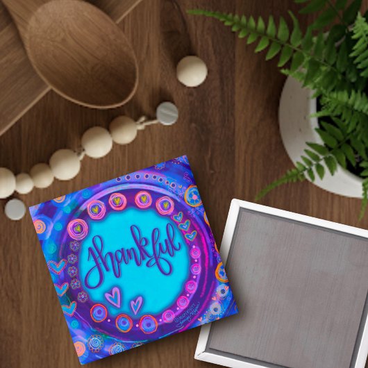 感謝青ハート感動的モダンおもしろい マグネット