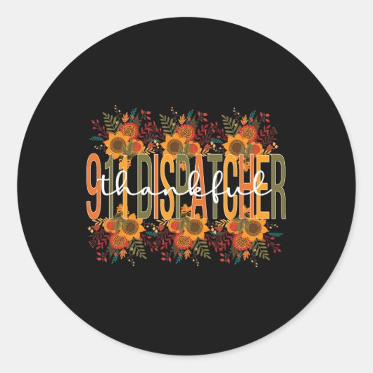 感謝911ディスパッチャ感謝911オペレータ ラウンドシール (正面)