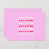 感謝、ありがとう、感謝の名言、ピンク、ホリデー シーズンポストカード (正面/裏面)