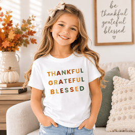 感謝・ありがとう・祝福 – 子供用秋のTシャツ Tシャツ
