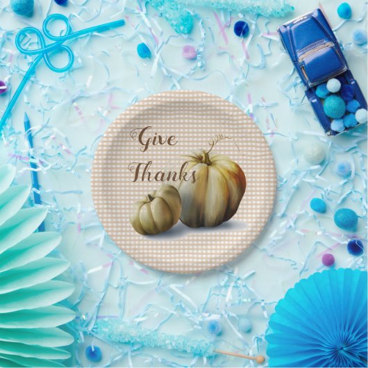 "感謝"の秋の感謝祭を紙皿与えて下さい ペーパープレート (パーティー)