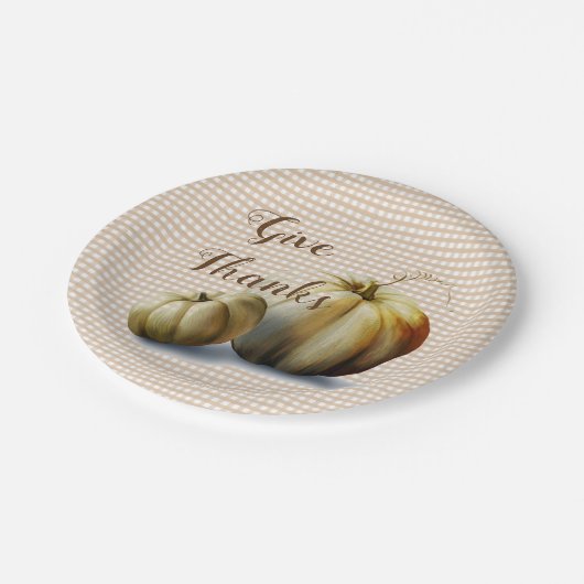 "感謝"の秋の感謝祭を紙皿与えて下さい ペーパープレート (アングル)