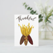感謝 - カラフルな秋のインディアン コーン ポストカード (スタンド正面)