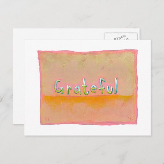 感謝 – カラフルの感謝の芸術 ポストカード (正面/裏面)