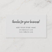 感謝 |グレーモダンミニマル手書き 割引カード (裏面)