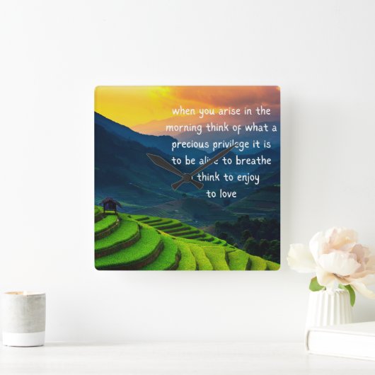 感謝 スクエア壁時計 (ホーム)