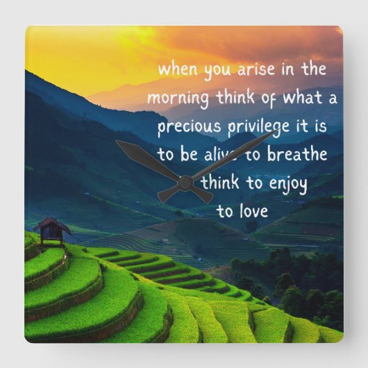 感謝 スクエア壁時計 (正面)