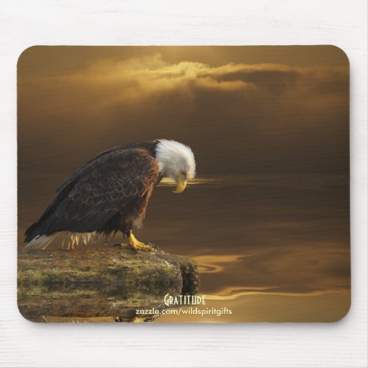「感謝」ハゲ・イーグル&ゴールデンサン マウスパッド (正面)