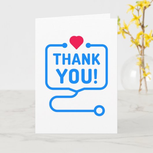 感謝 |ハート聴診器 カード (黄色い花)