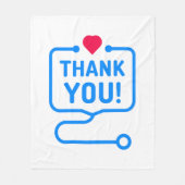 感謝|ハート聴診器 フリースブランケット (正面)