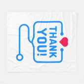 感謝|ハート聴診器 フリースブランケット (正面(横))