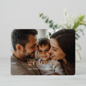 "感謝"バラ-金ゴールド – フォイル、写真 箔招待状 (立ち正面)