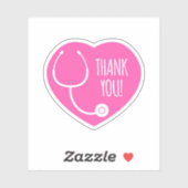 感謝 |ピンクハート聴診器 シール (シート)