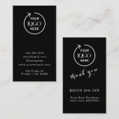 感謝 |ブラックスタイリッシュロモダンゴ事業 割引カード (正面/裏面)