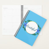 "感謝"ブルー与え《植物》百日草フローラ プランナー手帳 (ディスプレー)