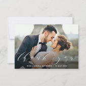 感謝 |ホワイトレタリング結婚の写真 (正面)