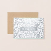 感謝.ミントブラック実在フォイルウェディングカード 箔カード (封筒付き正面)