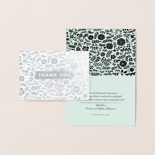 感謝.ミントブラック実在フォイルウェディングカード 箔カード (ディスプレー)