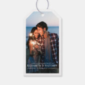 感謝 |モダンとシンプル写真結婚の ギフトタグ (裏面)