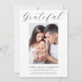 感謝・モダンScript Photo Preemie誕生 案内状 (正面)